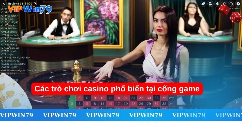 Các trò chơi casino được yêu thích tại sảnh